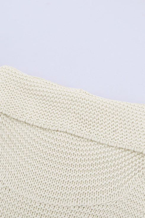 Turtleneck Splicing Chunky Knit Pullover Sweater